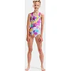 Купальник закрытый для девочек Arena SPRAYING SWIMSUIT SWIM PRO BAC белый, розовый (для детей)