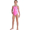 Купальник закрытый для девочек Arena TALES SWIMSUIT V BACK розовый, бирюзовый