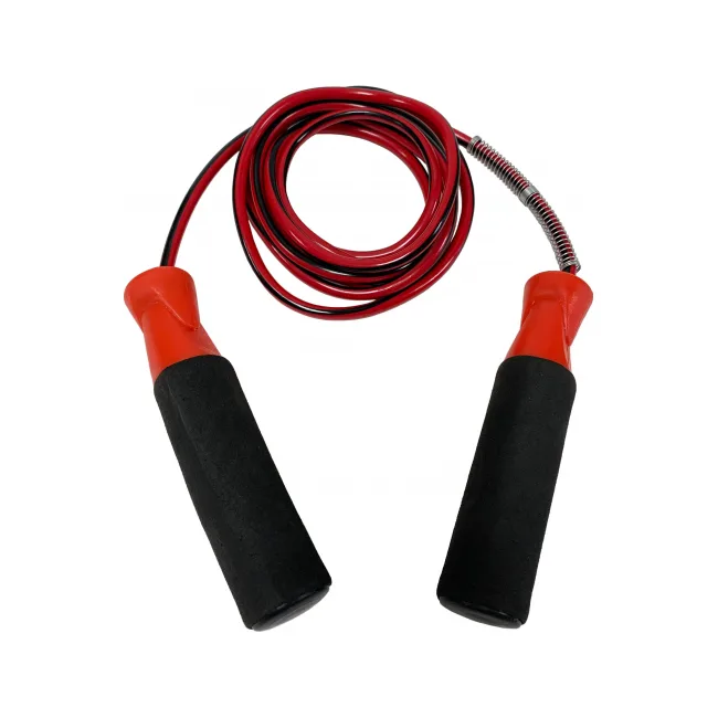 Скакалка для финтеса META Speed Jump Rope черная, красная 280 см