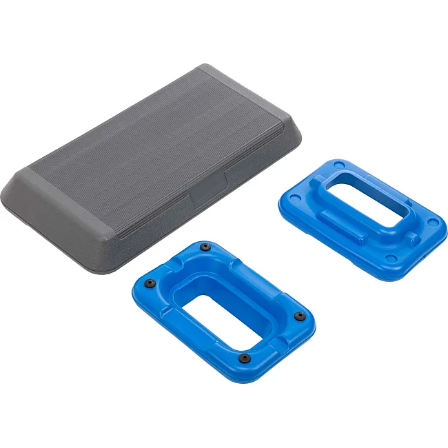 Степ-платформа для фитнеса и аэробики 2 уровня высоты SP-SPORT
 FI-1576 72x36,5x10-15см (Серый-синий)