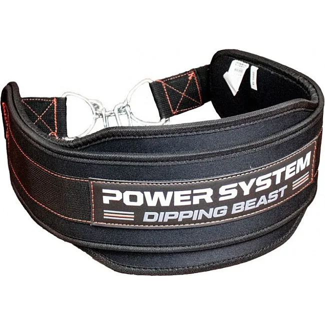 Пояс для обременений с цепью POWER SYSTEM PS-3860 Dipping Beast неопреновый Black/Red