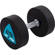 Гантели профессиональные с полиуретановым покрытием LiveUp LP8002-28 2шт по 28кг