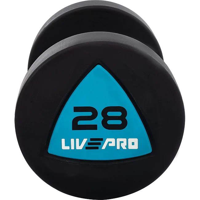Гантели профессиональные
 с полиуретановым покрытием LiveUp LP8002-28 2шт по 28кг