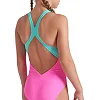 Купальник закрытый для девочек Arena TALES SWIMSUIT V BACK розовый, бирюзовый