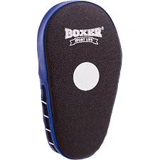 Лапа боксерская прямая тренировочная удлиненная Кирза BOXER 2008-01 38х18х4,5см 2штуки (Черный-синий)