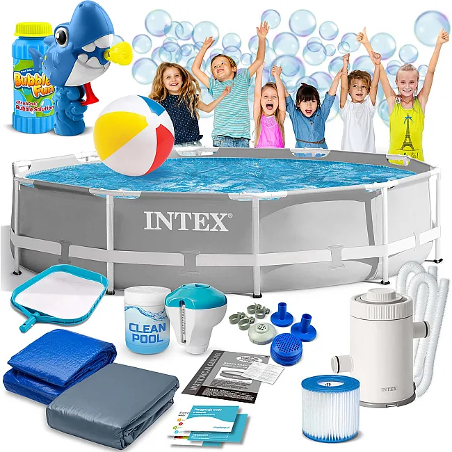 Бассейн каркасный 15в1 INTEX 26702, 305 х 76 см + машина для создания пузырей