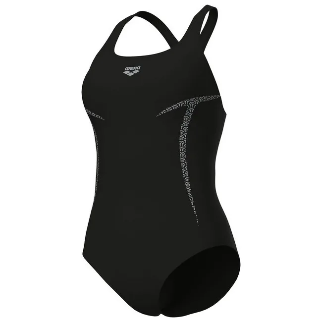 Купальник Arena PRO_FILE SWIM PRO BACK GRAPHIC черный, серебристый