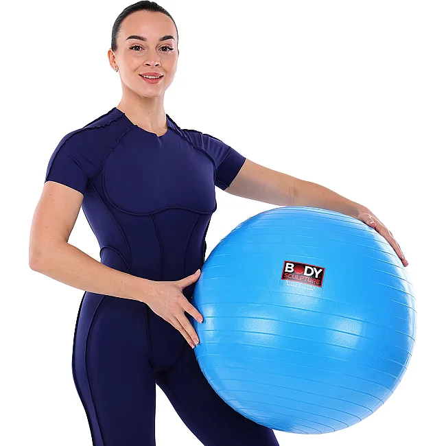 Фитбол мяч для фитнеса глянцевый BODY SCULPTURE BJBB-001TBL-26N ø65см (Синий)