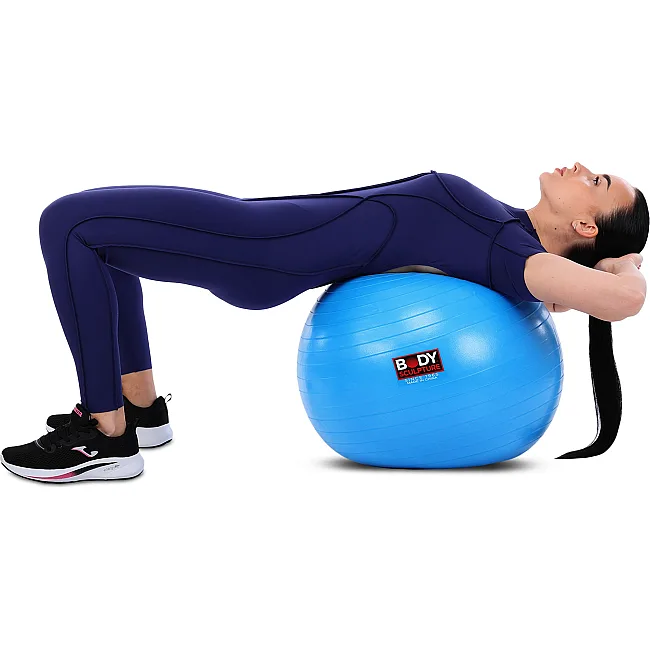 Фитбол мяч для фитнеса глянцевый BODY SCULPTURE BJBB-001TBL-26N ø65см (Синий)