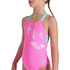 Купальник закрытый для девочек Arena TALES SWIMSUIT V BACK розовый, бирюзовый