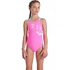 Купальник закрытый для девочек Arena TALES SWIMSUIT V BACK розовый, бирюзовый