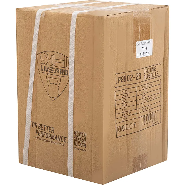 Гантели профессиональные
 с полиуретановым покрытием LiveUp LP8002-28 2шт по 28кг