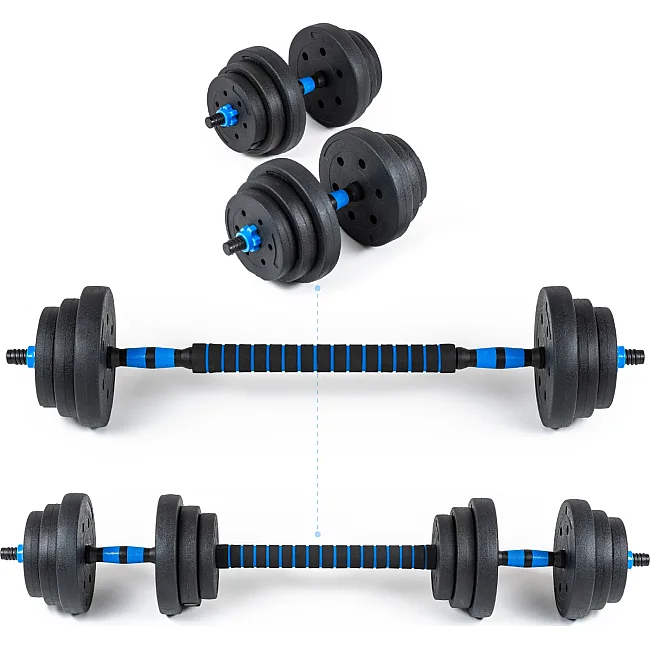 Гантели разборные битумные THUNDER GYM-02 с соединителем для штанги, 2 x 10 кг