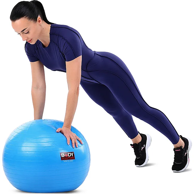 Фитбол мяч для фитнеса глянцевый BODY SCULPTURE BJBB-001TBL-26N ø65см (Синий)