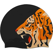 Шапочка для бассейна силиконовая для взрослых MADWAVE TIGER M055332 (Черный)