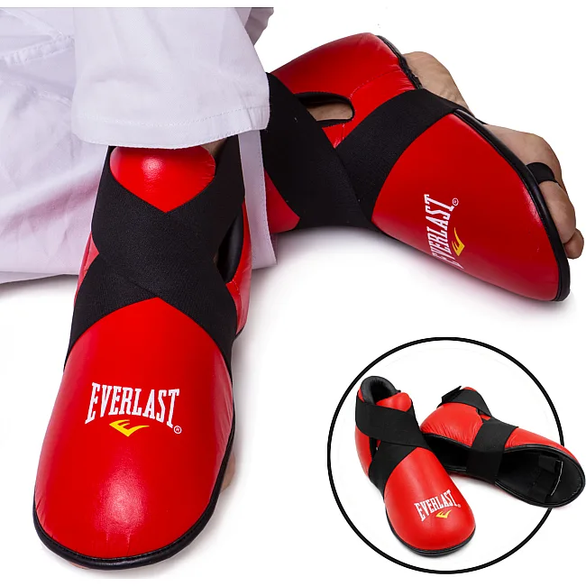 Футы для кикбоксинга, тхэквондо кожаные EVERLAST EV-1815L