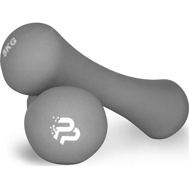Неопреновые гантели POWERPLAY 4126 Spartacus 2x5кг. Серые (пара - 2шт)