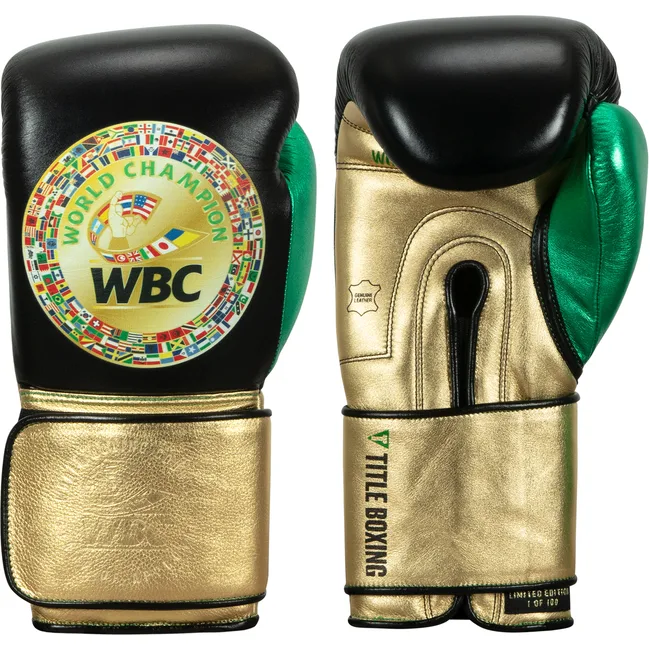 Рукавиці для боксу TITLE WBC Green Belt 1.0 Black Green