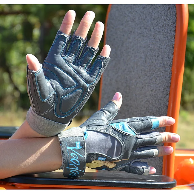 Перчатки для фитнеса MADMAX MFG-921 Voodoo Mid grey/light blue