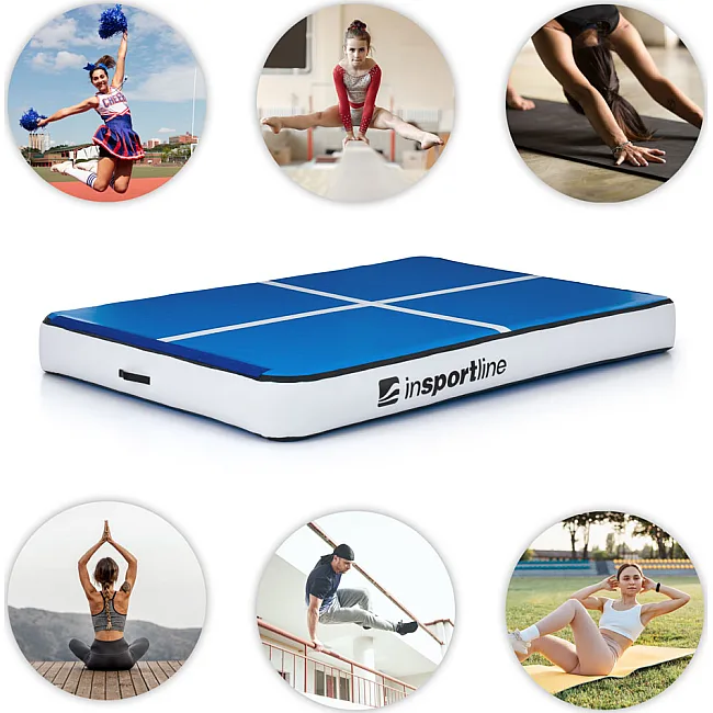 Надувной коврик inSPORTline Aircase 200x140 см, бело-синий