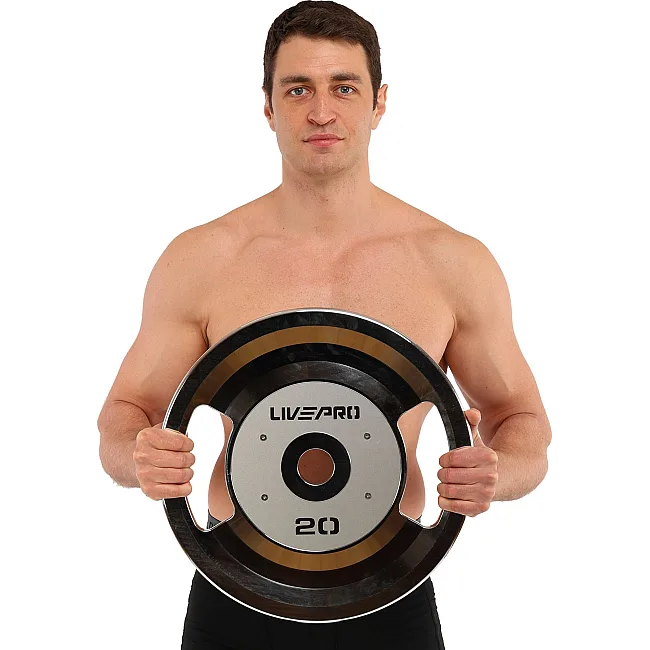 Блины диски стальные 2 Handle металлическая втулка LiveUp LP8338-20 ø51мм 20кг
