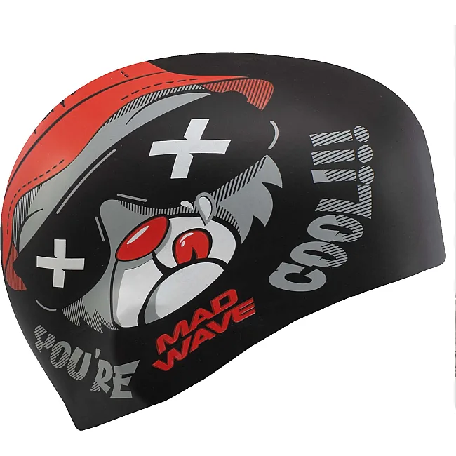 Шапочка для бассейна силиконовая для взрослых MADWAVE Cool bear M057414 (Черный)