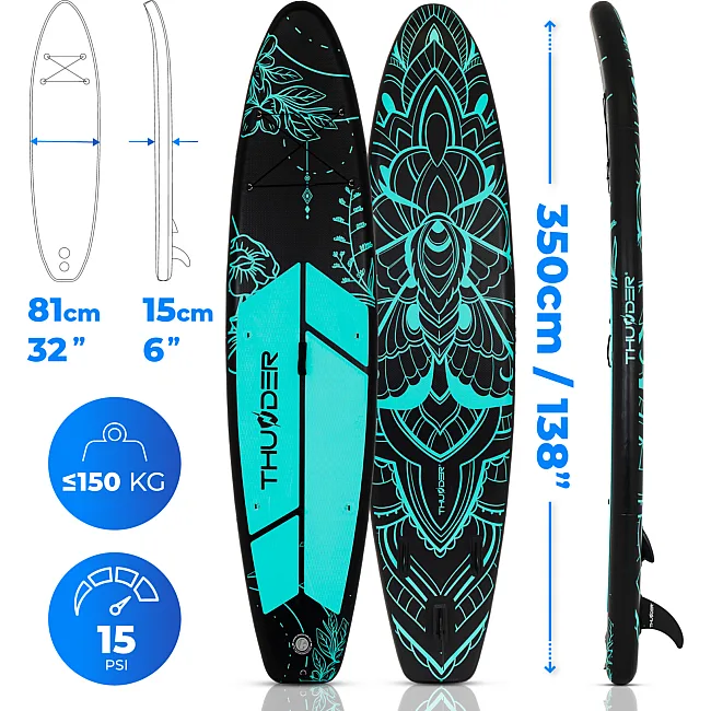 Надувна SUP дошка (Сапборд) THUNDER MOTH-MINT 350