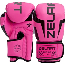 Перчатки для бокса PU ZELART BO-5698 (Розовый)