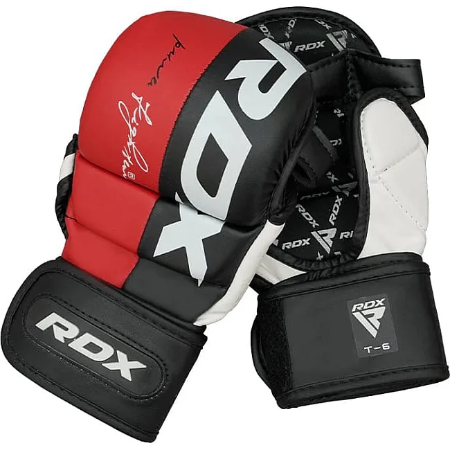 Тренировочные перчатки RDX GRAPPLING GLOVES REX T6 PLUS черный, красный, белый
