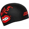 Двухсторонняя шапочка для плавания силиконовая для взрослых MADWAVE It bites reversible M055430 (Черный-золотой)