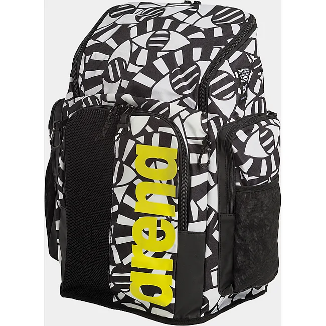Спортивный рюкзак Arena SPIKY III BACKPACK 45 ALLOVER 45L черный, белый, желтый 54x36x27 см