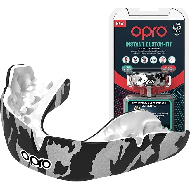 Капа для бокса OPRO Instant CAMO взрослая (возраст 11+) Black/White (art.102523002)