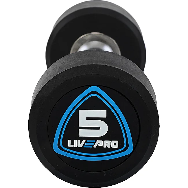 Гантели профессиональные
 с полиуретановым покрытием LiveUp LP8075-5 2шт по 5кг