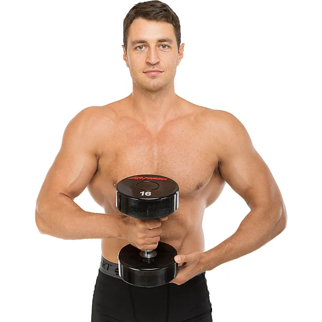 Гантель профессиональная
 с полиуретановым покрытием LIFE FITNESS SC-80081-16 1шт 16кг