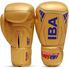 Боксерські рукавички GREEN HILL Super Star Gold Edition з ліцензією IBA (Синій)