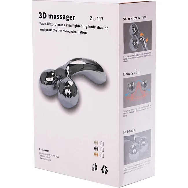 Роликовий масажер
 для обличчя та тіла 3D ліфтинг ручний 2 кулькиSP-PLANETA
 3D Massager XC-117