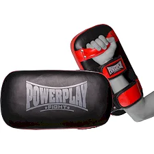 Пада для тайского бокса POWERPLAY 3064 Черно-Красные Кожа [пара]