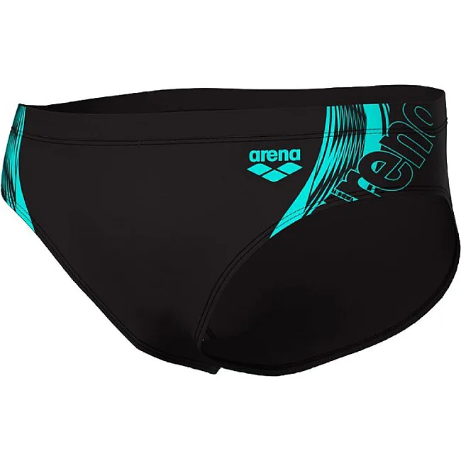 Плавки мужские Arena SWIM BRIEFS GRAPHIC черный, бирюзовый