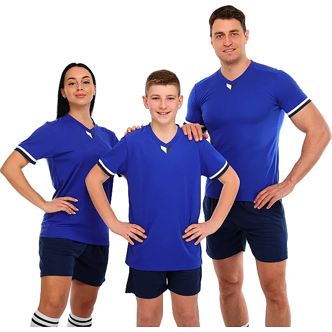 Футбольная форма комплект футболка и шорты LIDONG JG-6310 3XS-3XL (Синий-темно-синий)