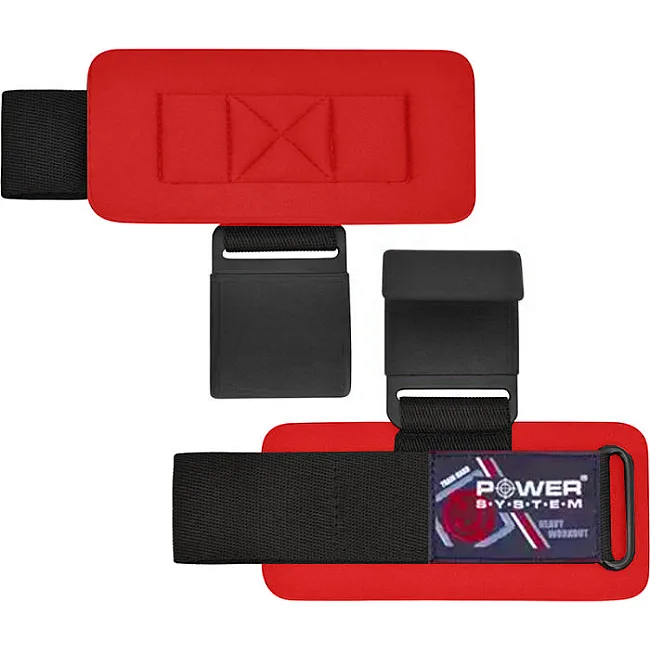 Гаки для тяги на зап'ястя POWER SYSTEM PS-3310 Hardcore Hooks Black/Red