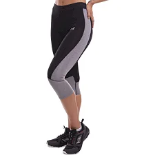 Лосины леггинсы спортивные женские короткие (3/4) UNDER ARMOUR E304 (Черный-серый)