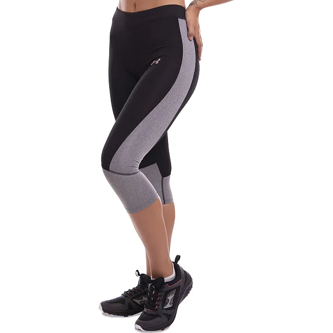 Лосины леггинсы спортивные женские короткие (3/4) UNDER ARMOUR E304 (Черный-серый)