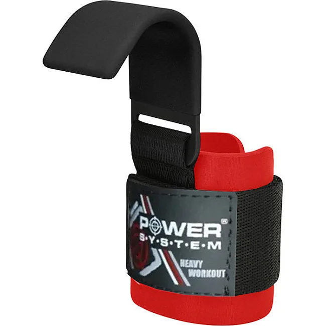 Гаки для тяги на зап'ястя POWER SYSTEM PS-3310 Hardcore Hooks Black/Red