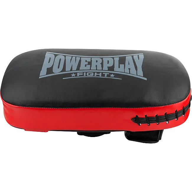 Пада для тайского бокса POWERPLAY 3064 Черно-Красные Кожа