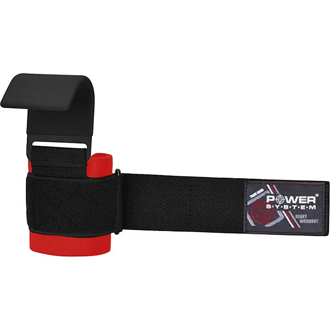 Гаки для тяги на зап'ястя POWER SYSTEM PS-3310 Hardcore Hooks Black/Red