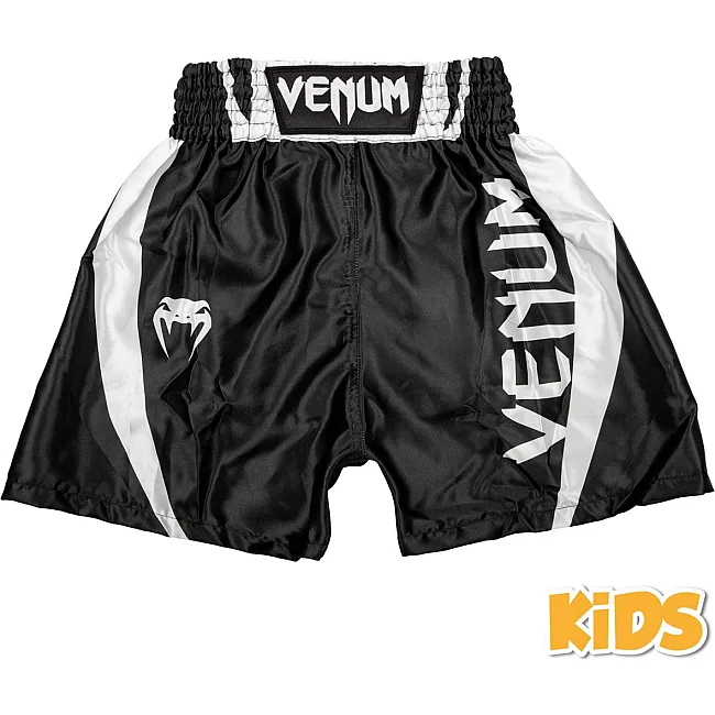 Детские шорты для бокса Venum Elite Boxing Shorts Black White