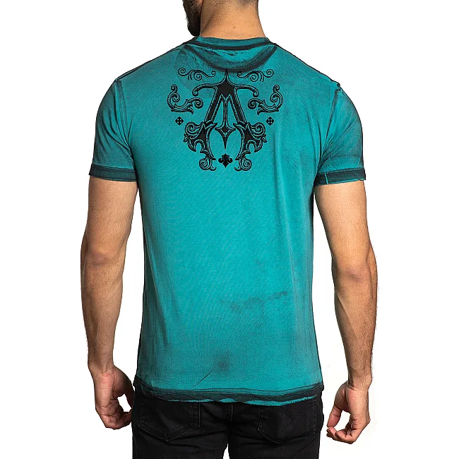 Футболка AFFLICTION Historic Iron A24291 Jade Blue