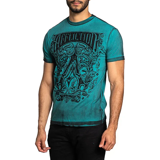 Футболка AFFLICTION Historic Iron A24291 Jade Blue