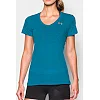 Женская футболка Under Armour Womens Slub V-Neck Aqua Blue