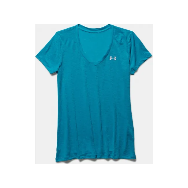 Женская футболка Under Armour Womens Slub V-Neck Aqua Blue